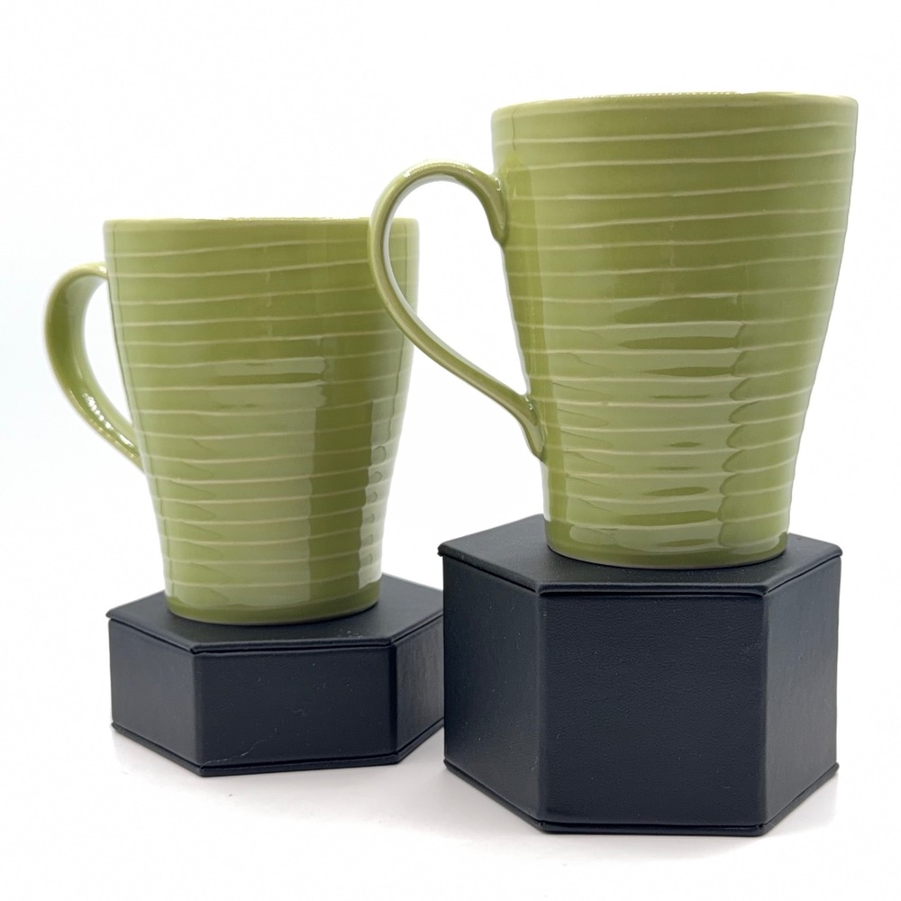 Starbucks‎ Mugs Green Striped Design House Stockholm Ceramic Coffee Tea Cup 12oz - Picture 5 of 8